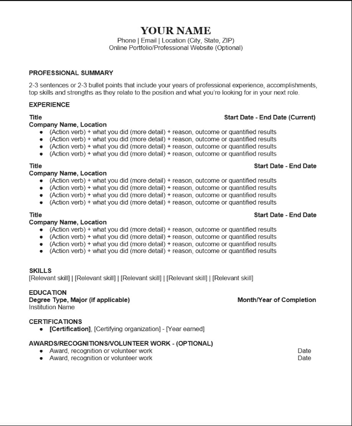 Professional Resume